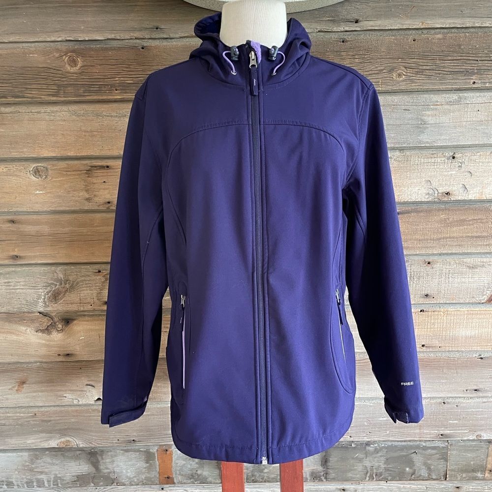 Free Country Purple Full Zip Hooded Jacket Size XL EUC